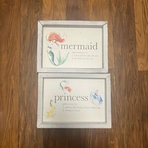 Mermaid and Princess Framed Wall Art